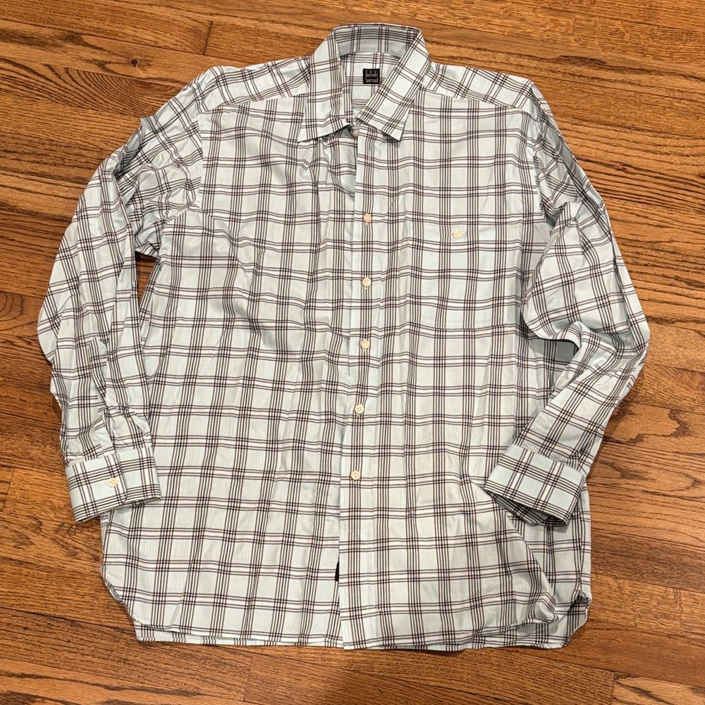 Ike Behar Men's Plaid Button-Down Shirt L